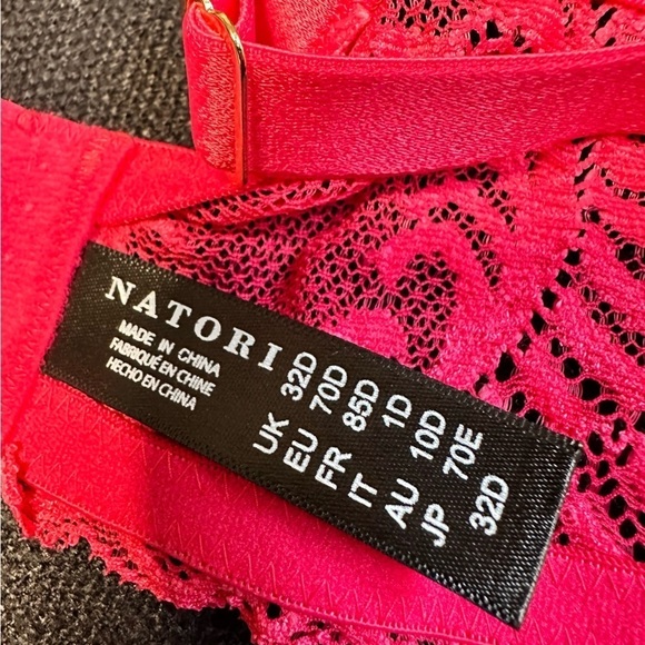BRA NATORI 32D 741299 Coral underwire lightly padded lace 3456 PS - Picture 7 of 10